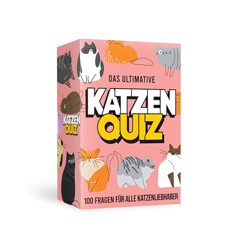 Gift Republic - Katzen Quiz I Das Quizspiel für Katzen Liebhaber I Spielspaß für jung und alt I Cooles Rate-Kartenspiel I 100 Quizfragen von GR Gift Republic