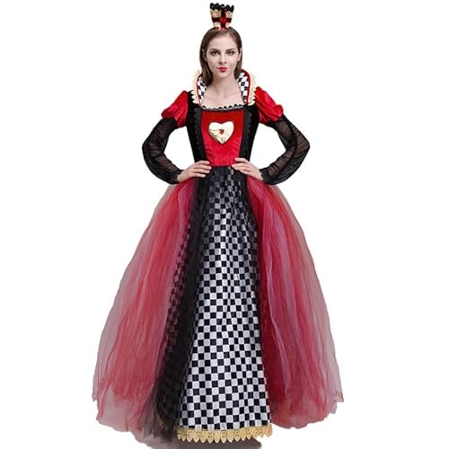 GRACEART Damen Cosplay Kostüm Königin der Herzen Fancy Dress Königin der Herzen Rollenspiel (rot, L) von GRACEART