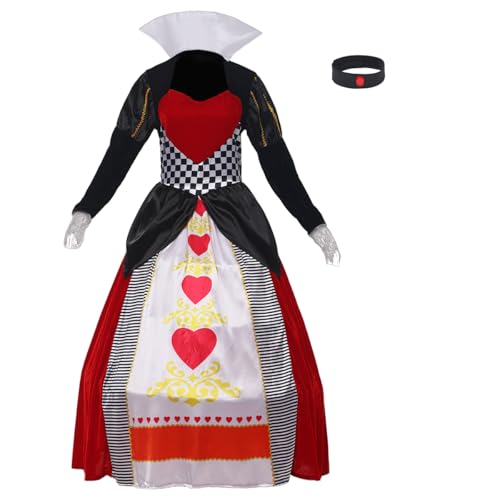 GRACEART Damen Cosplay Kostüm Königin des Herzens Kostüm Königin des Herzens Fancy Dress (rot, 3XL) von GRACEART