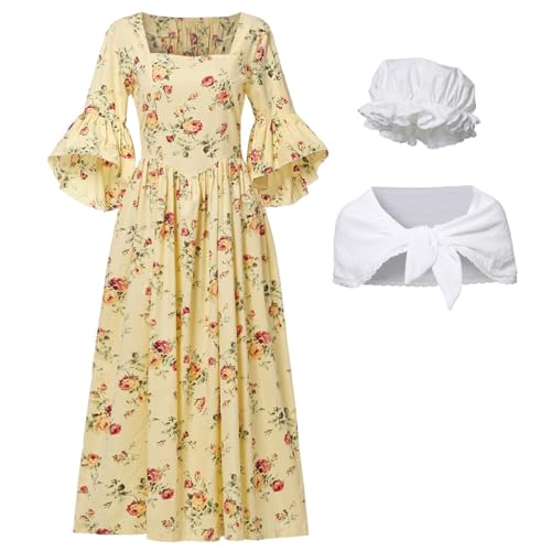 GRACEART Pionier Colonial Woman Kostüm Kleid (22, Yellow) von GRACEART