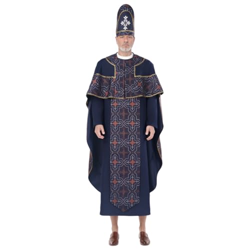 GRACEART Religiöse Kleidung Papst Kostüm Bischof Outfit für Männer (schwarz, 3XL) von GRACEART