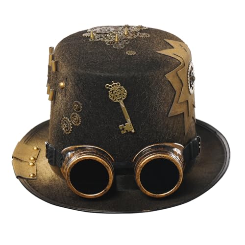 GRACEART Unisex Steampunk Hut Steampunk Zylinder Hut Steampunk Hut für Männer oder Frauen (DE/NL/SE/PL, Alphanumerisch, M, Style-27) von GRACEART