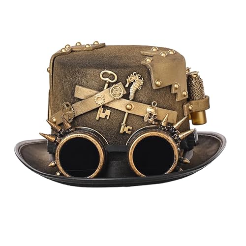 GRACEART Unisex Steampunk Hut Steampunk Zylinder Hut Steampunk Hut für Männer oder Frauen (DE/NL/SE/PL, Alphanumerisch, L, Style-20) von GRACEART