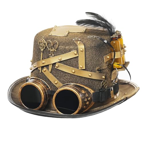 GRACEART Unisex Steampunk Hut Steampunk Zylinder Hut Steampunk Hut für Männer oder Frauen (DE/NL/SE/PL, Alphanumerisch, M, Style-04) von GRACEART