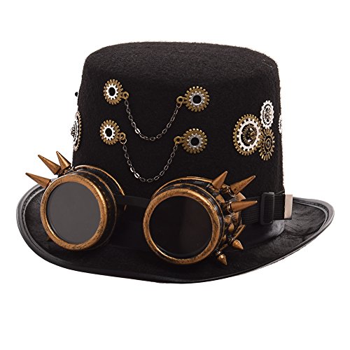 GRACEART Unisex Steampunk Hut Steampunk Zylinder Hut Steampunk Hut für Männer oder Frauen (DE/NL/SE/PL, Alphanumerisch, M, Style-12) von GRACEART