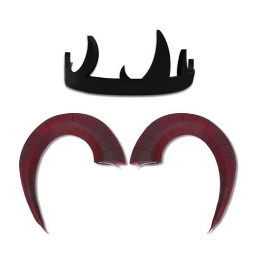 GRACETINA HOO Anime Cosplay Props for Hazbin Hotel Lillth·Morningstar Crown and Horns Headwear Halloween Role Play Accessory Customised von GRACETINA HOO