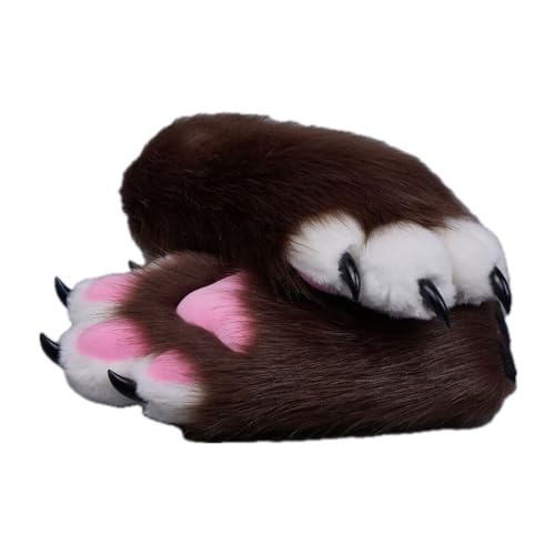 Cosplay Fursuit Kig Cat Paws Furry Cute Nail Tiger Claws Furries Rubbit Cat Full Finger Mittens Anime Halloween Costumes Unisex von GRACETINA HOO