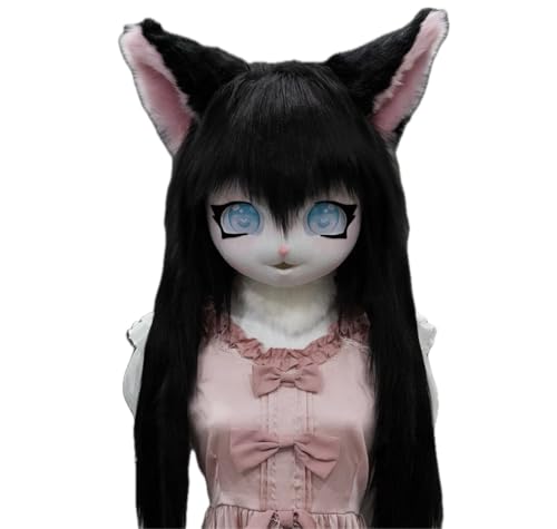 Cosplay Halloween Fursuit Kig Headsets Furry Cute Head Comiket Furries Rubbit Cat Headwear Anime Costumes Unisex von GRACETINA HOO