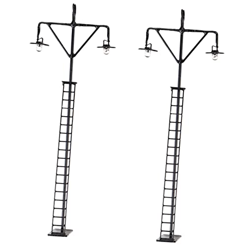 GRADENEVE 2st Modell Gartenleuchte Mini-lampendekor Mini-straßenlaternen Eisenbahnlampenmodell Szenendekor Simulation Lichtmodell Zug Zubehör Mini-eisenbahnlichter Zug Edelstahl Plus Abs von GRADENEVE
