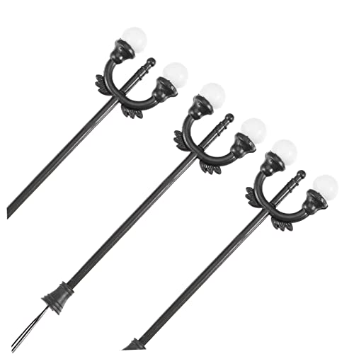 GRADENEVE 3 STK Modell Straßenlaterne Parklampenmodell Mini-Straßenlaternenmodell Mini-Wegleuchten mikrolandschaft Modellbau lampen sandtisch DIY licht Mini-Gartenlampe Plastik Black von GRADENEVE