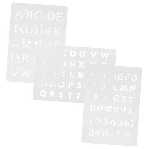 GRADENEVE 3er Set Buchstabenschablonen Für Malerei Delicate Lettering Stencils Zum Gestalten Von Wänden Und DIY Projekten Wiederverwendbare Schablonen Für Kreative Bastelarbeiten von GRADENEVE