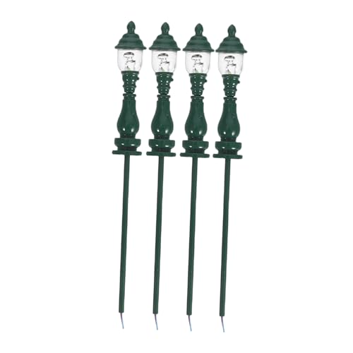 GRADENEVE 4 Stück Modell Gartenleuchte, Puppenhauslampe, Hoflampe, Modell, Mini Gartenlampe, Raumdekor Für Schlafzimmer, Mini Straßenlampe Zum Selbermachen, Mini Lampenstatue, von GRADENEVE