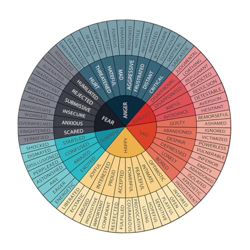 GRADENEVE Emotion-Rad-Aufkleber Selbstklebende Tapete Emotionsrad-Diagramm Aufkleber „Rad Der Gefühle“. Emotionales Rad Gefühlsradaufkleber Büroleinwand Tapeten Magnet-gefühlsdiagramm PVC von GRADENEVE