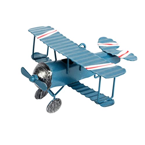 GRADENEVE Vintage Flugzeug Dekoration Mini Metall Modell Zum Aufhängen Schmiedeeisen Spielzeug Für Foto Requisiten Weihnachtsbaumschmuck Tischdekoration Blau von GRADENEVE