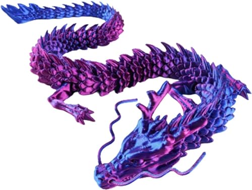 3D-gedruckter beweglicher Drache, flexibler beweglicher Drache, 3D-gedrucktes Fidget-Spielzeug, 30 cm drehbarer Drache, Kunsthandwerk, chinesischer Drache, Spielzeug-Ornament für Jahr des Drachen 2024 von GRARRO