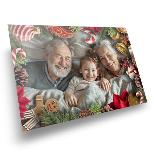 Weihnachtspuzzle, personalisierbar, mit Foto, Geschenkidee (Puzzle 28 x 19 cm – 96 Teile) von GRAVURE CONCEPT