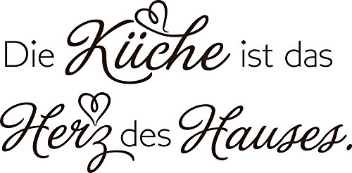 GRAZDesign Wandtattoo Küche ist das Herz des Hauses | Küchenaufkleber selbstklebend Sprüche - 61x30cm / 080 braun von GRAZDesign