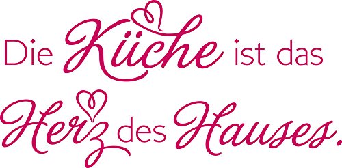 GRAZDesign Wandtattoo Küche ist das Herz des Hauses | Küchenaufkleber selbstklebend Sprüche - 61x30cm / 041 pink von GRAZDesign