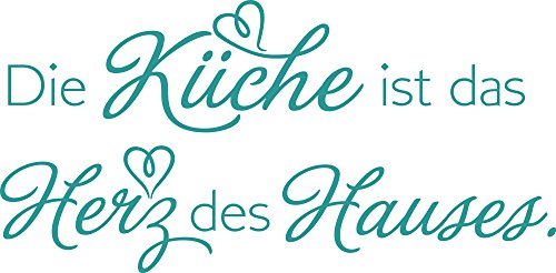 GRAZDesign Wandtattoo Küche ist das Herz des Hauses | Küchenaufkleber selbstklebend Sprüche - 61x30cm / 054 türkis von GRAZDesign