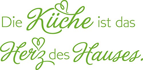 GRAZDesign Wandtattoo Küche ist das Herz des Hauses | Küchenaufkleber selbstklebend Sprüche - 61x30cm / 063 lindgrün von GRAZDesign