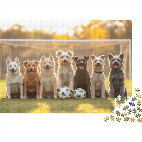 1000 Teile Premium-Puzzle Für Erwachsene - 75x50 cm Hunde-Kunstwerk Auf Holz - Einzigartiges Design Für Anspruchsvolle Puzzlefans von GRBASNDOU