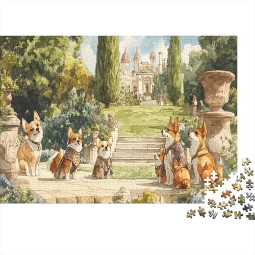 1000 Teile Premium-Puzzle Für Erwachsene - 75x50 cm Hunde-Kunstwerk Auf Holz - Einzigartiges Design Für Anspruchsvolle Puzzlefans von GRBASNDOU