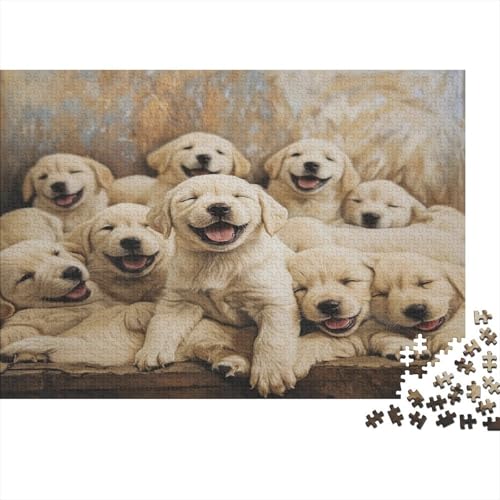 1000 Teile Puzzle Für Erwachsene - Künstlerische Hunde-Kollage Auf Holz - 75x50 cm Großformatiges Premium-Puzzle - Therapeutisches Konzentrationstraining von GRBASNDOU