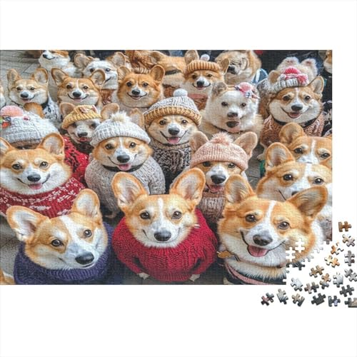 1000 Teile Puzzle Für Erwachsene - Künstlerische Hunde-Kollage Auf Holz - 75x50 cm Großformatiges Premium-Puzzle - Therapeutisches Konzentrationstraining von GRBASNDOU