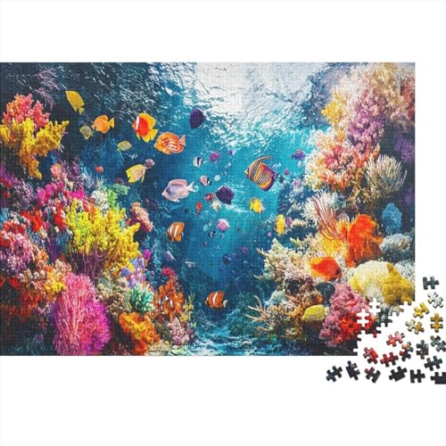 1000pcs (75x50cm) Teile Puzzle Für Erwachsene Aquarien-Ansicht Wohndekoration Lernspiele Entspannendes Blaumeer Mit Korallendetails von GRBASNDOU