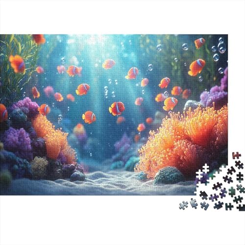 1000pcs (75x50cm) Teile Puzzle Für Erwachsene Aquarien-Ansicht Wohndekoration Lernspiele Entspannendes Blaumeer Mit Korallendetails von GRBASNDOU