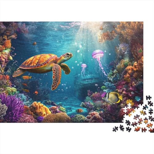 1000pcs (75x50cm) Teile Puzzle Für Erwachsene Aquarien-Ansicht Wohndekoration Lernspiele Entspannendes Blaumeer Mit Korallendetails von GRBASNDOU