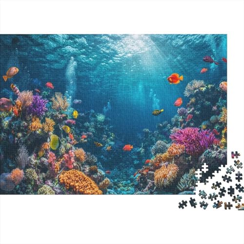 1000pcs (75x50cm) Teile Puzzle Für Erwachsene Aquarien-Ansicht Wohndekoration Lernspiele Entspannendes Blaumeer Mit Korallendetails von GRBASNDOU