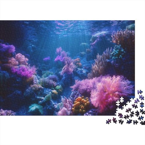 1000pcs (75x50cm) Teile Puzzle Für Erwachsene Aquarien-Ansicht Wohndekoration Lernspiele Entspannendes Blaumeer Mit Korallendetails von GRBASNDOU