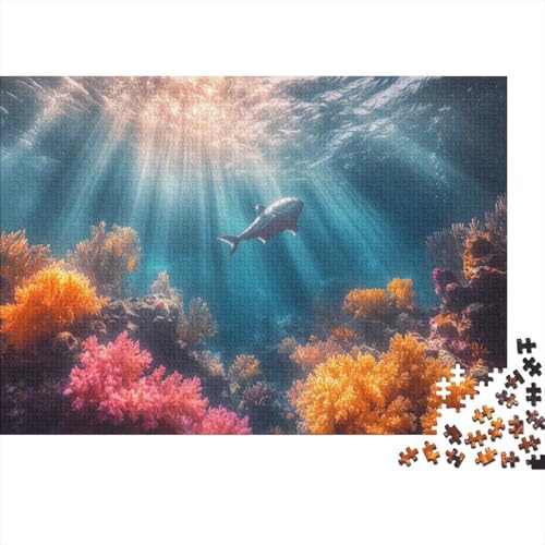 1000pcs (75x50cm) Teile Puzzle Für Erwachsene Aquarien-Ansicht Wohndekoration Lernspiele Entspannendes Blaumeer Mit Korallendetails von GRBASNDOU