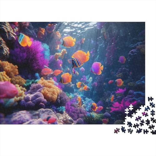 1000pcs (75x50cm) Teile Puzzle Für Erwachsene Aquarien-Ansicht Wohndekoration Lernspiele Entspannendes Blaumeer Mit Korallendetails von GRBASNDOU