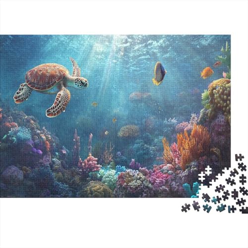 1000pcs (75x50cm) Teile Puzzle Für Erwachsene Aquarien-Ansicht Wohndekoration Lernspiele Entspannendes Blaumeer Mit Korallendetails von GRBASNDOU