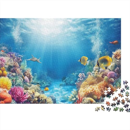 1000pcs (75x50cm) Teile Puzzle Für Erwachsene Aquarien-Ansicht Wohndekoration Lernspiele Entspannendes Blaumeer Mit Korallendetails von GRBASNDOU