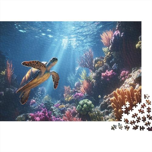 1000pcs (75x50cm) Teile Puzzle Für Erwachsene Aquarien-Ansicht Wohndekoration Lernspiele Entspannendes Blaumeer Mit Korallendetails von GRBASNDOU