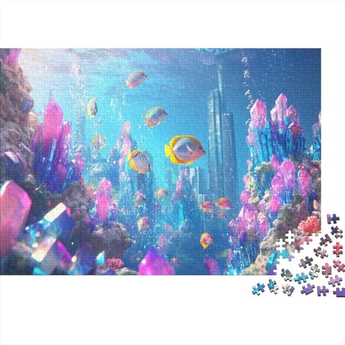 1000pcs (75x50cm) Teile Puzzle Für Erwachsene Aquarien-Ansicht Wohndekoration Lernspiele Entspannendes Blaumeer Mit Korallendetails von GRBASNDOU