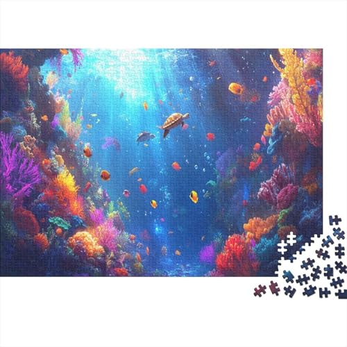 1000pcs (75x50cm) Teile Puzzle Für Erwachsene Aquarien-Ansicht Wohndekoration Lernspiele Entspannendes Blaumeer Mit Korallendetails von GRBASNDOU