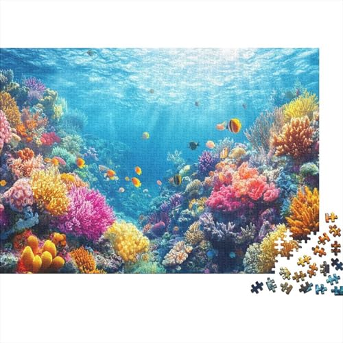 1000pcs (75x50cm) Teile Puzzle Für Erwachsene Meeresboden-Landschaft Wohndekoration Lernspiele Lebendige Unterwasserpflanzen Und Kreaturen von GRBASNDOU