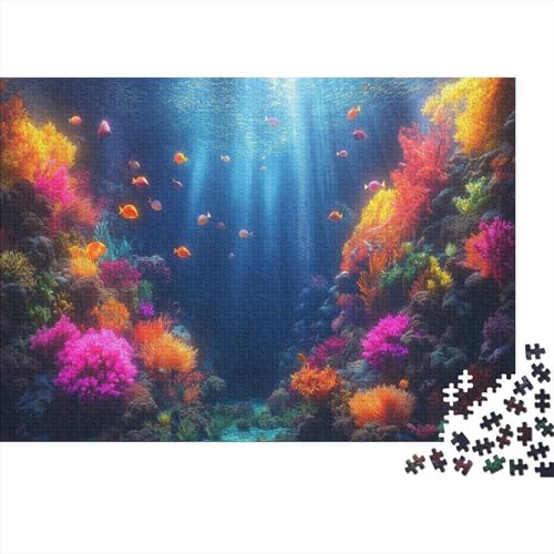 1000pcs (75x50cm) Teile Puzzle Für Erwachsene Meeresboden-Landschaft Wohndekoration Lernspiele Lebendige Unterwasserpflanzen Und Kreaturen von GRBASNDOU