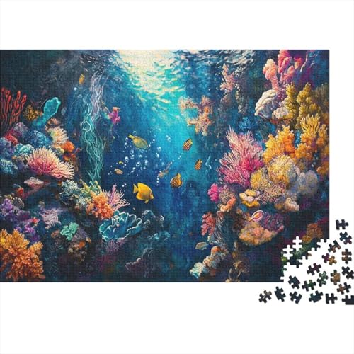 1000pcs (75x50cm) Teile Puzzle Für Erwachsene Meeresboden-Landschaft Wohndekoration Lernspiele Lebendige Unterwasserpflanzen Und Kreaturen von GRBASNDOU