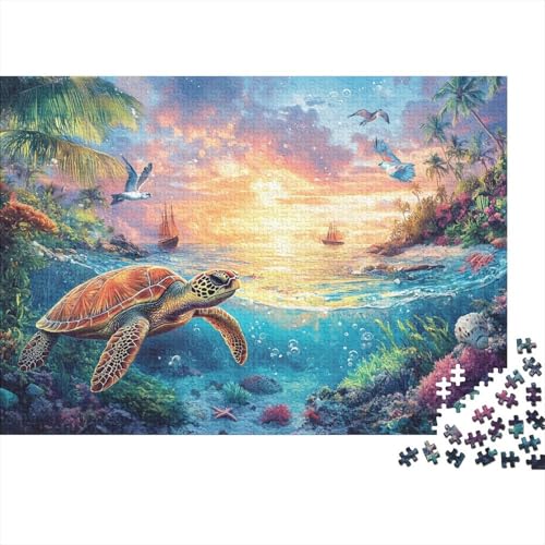 1000pcs (75x50cm) Teile Puzzle Für Erwachsene Tiefseekunst Lernspiele Moderne Wanddekoration Mit Abstrakten Meerestexturen von GRBASNDOU