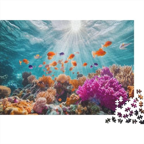 1000pcs (75x50cm) Teile Puzzle Für Erwachsene Tiefseekunst Lernspiele Moderne Wanddekoration Mit Abstrakten Meerestexturen von GRBASNDOU