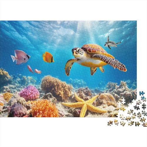 1000pcs (75x50cm) Teile Puzzle Für Erwachsene Tiefseekunst Lernspiele Moderne Wanddekoration Mit Abstrakten Meerestexturen von GRBASNDOU