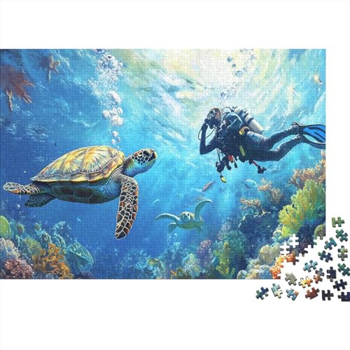 1000pcs (75x50cm) Teile Puzzle Für Erwachsene Tiefseekunst Lernspiele Moderne Wanddekoration Mit Abstrakten Meerestexturen von GRBASNDOU