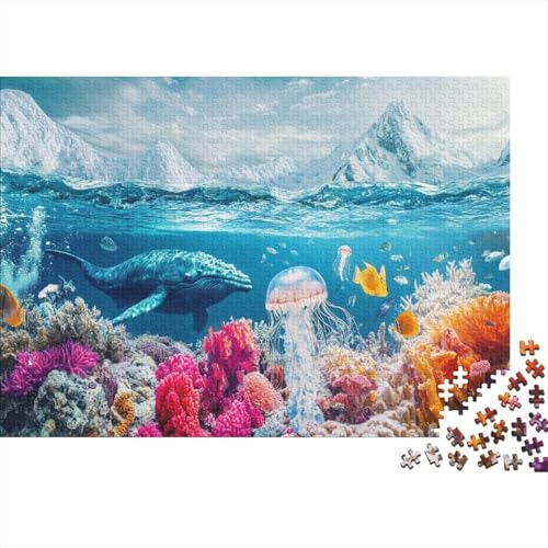 1000pcs (75x50cm) Teile Puzzle Für Erwachsene Tiefseekunst Lernspiele Moderne Wanddekoration Mit Abstrakten Meerestexturen von GRBASNDOU