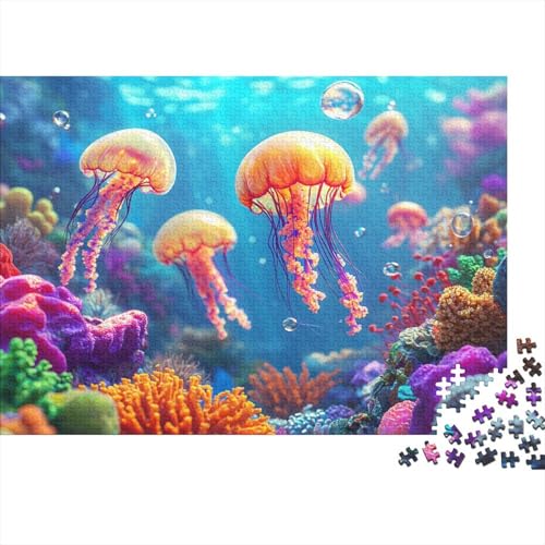 1000pcs (75x50cm) Teile Puzzle Für Erwachsene Tiefseekunst Lernspiele Moderne Wanddekoration Mit Abstrakten Meerestexturen von GRBASNDOU