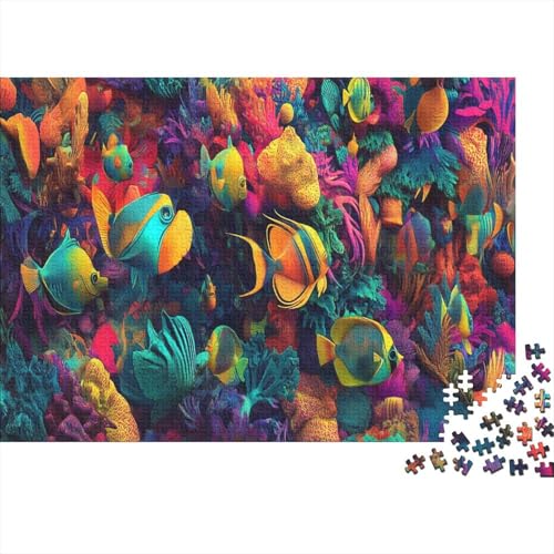 300pcs (40x28cm) Teile Puzzle Für Erwachsene Aquarien-Ansicht Wohndekoration Lernspiele Entspannendes Blaumeer Mit Korallendetails von GRBASNDOU